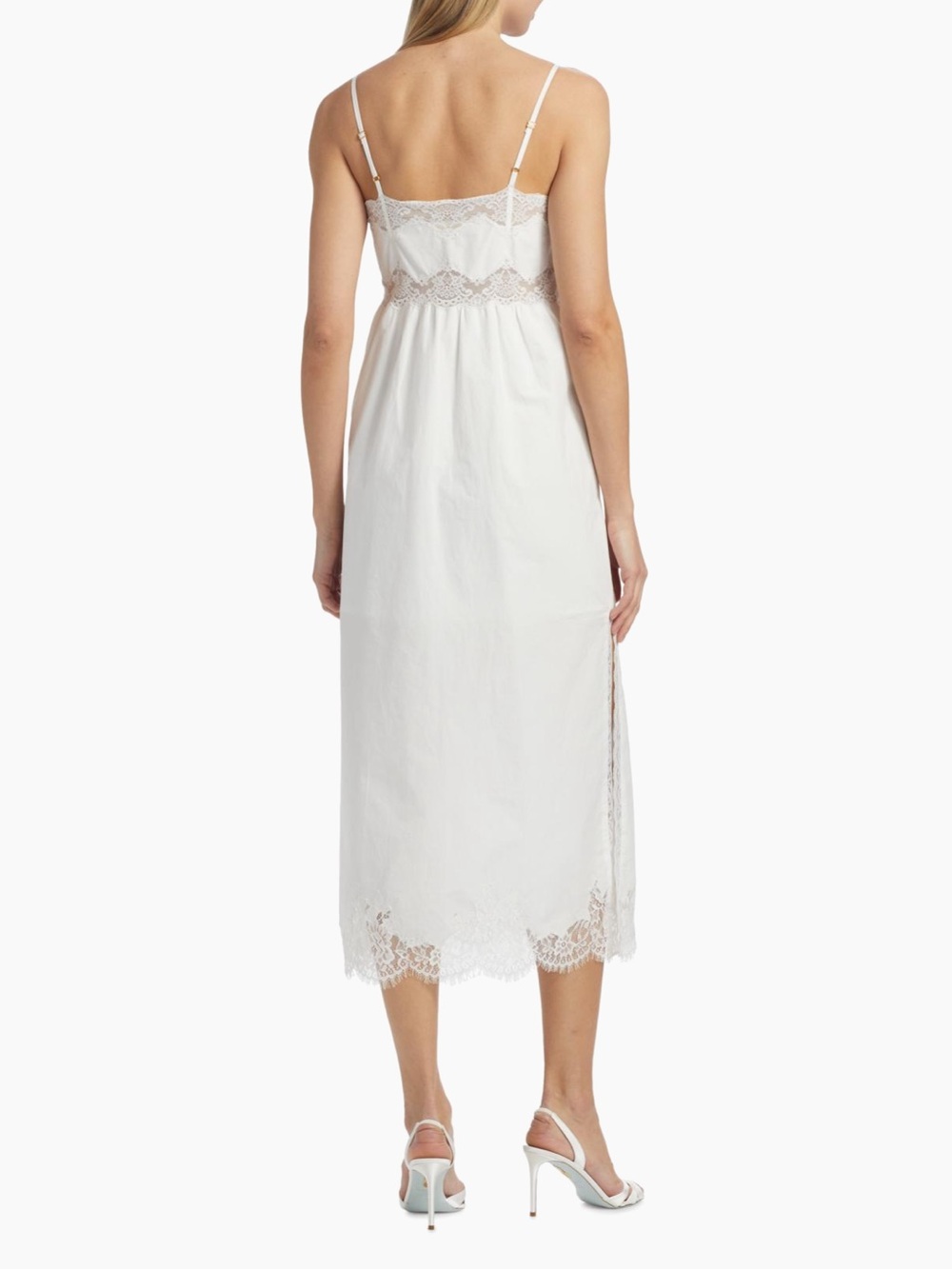 LoveShackFancy White Lace-Trim Vinca Midi Dress NWT - Picture 4 of 9
